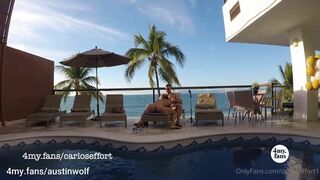 Carlos Effort - Austin Wolf Fucks Me by the Pool-Outdoor Bareback _2