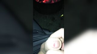 Stroking my Uncut Cock in Front of the Campfire in my Campsite, Risk of getting Caught by Neighbours Jetsfan1983 - BussyHunter.com