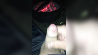 Stroking my Uncut Cock in Front of the Campfire in my Campsite, Risk of getting Caught by Neighbours Jetsfan1983 - BussyHunter.com