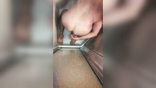 Solo Anal Masturbation using a Glass Dildo in the Shower with no Lube Required Jetsfan1983 - BussyHunter.com