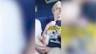 Cute Teen Femboy gives Blowjob to Twink on Bus in PUBLIC (THEY CUM) Hehe X3 Hunnypaint - BussyHunter.com