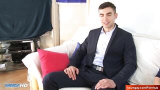 Real Straight Salesman Gets Wanked his Big Dick in Spite of Him; Aleksdr Keumgay - free gay porn