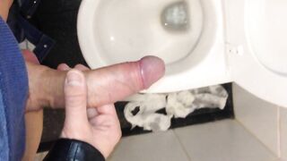 Dirty Boy is Playing with penis in public toilet smellmydick