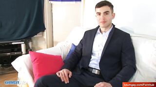 To get a Contract let us Play with your Big Dick of Salesman (Aleks) - Amateur Gay Porn