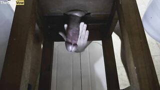 CLOSE UP; Milking my Big Cock under the Chair - Thick Cumshot (4K-60FPS) TheCumVow - BussyHunter.com