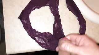 POV Dirty Panty Masturbation Sniffing,Tasting, and Cumming on another Pair of my Wifes Dirty Panties Jetsfan1983 - BussyHunter.com