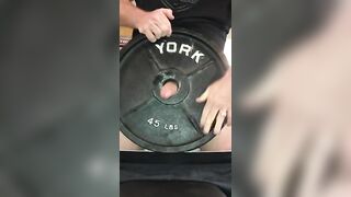 NSFW Grip Strength Training @ the Gym while Humping the Hole of a 45 Pound Barbell Plate until I Cum Jetsfan1983 - BussyHunter.com