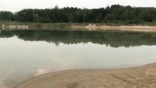 Public Masturbation with a Beautiful Scenery of a Lake out here in Bear Country while Camping alone Jetsfan1983 - BussyHunter.com