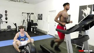 Buff Gym Stud Kylan Gets Fucked on the Treadmill by Hot Gay Stud Colby Chambers RAW Colby Knox - BussyHunter.com