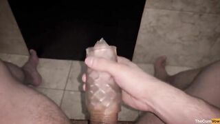 POV; Filling Condom and Fucking Pocket Pussy Toy (Condom Playing) TheCumVow - BussyHunter.com
