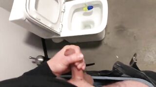 Jerking off Work Bathroom - Huge Gay Cumshot - Part 1 Meth Pig Slut - BussyHunter.com