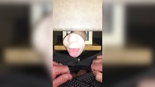 Fan Request; I Jerk off to my Silicone Mouth Stroker Device, Cumming all over it & Licking it all up Jetsfan1983 - BussyHunter.com