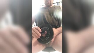 Jerking off with a Heavy Metal Cock Ring on in the Gym Leads to a Heavy Duty Cum Shot Jetsfan1983 - BussyHunter.com