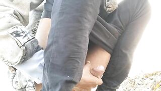 Milky Cumshot in Outdoor in Morning Desimast - BussyHunter.com