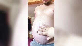 Sunday morning beer bloat and belly play jaredthefathippy - Amateur Gay Porn