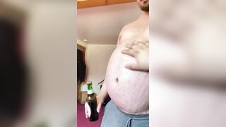 Sunday morning beer bloat and belly play jaredthefathippy - Amateur Gay Porn