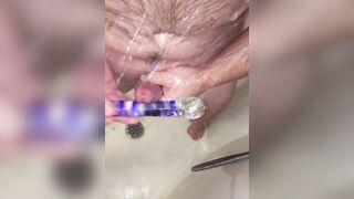 Stroking in Warm Shower B4 Work. Cum in Hand then Slurp up Enjoying my Cum-Mouthwash B4 Spitting out Jetsfan1983 - BussyHunter.com