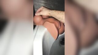 Risky Backyard Fucking my Sex Doll while in my Hot Tub and Licking up my Cumshot on Pussy and Ass Jetsfan1983 - BussyHunter.com