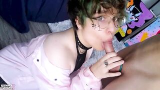 Trans Femboy Slut gives Blowjob to Drug Dealer to Pay Debt Hunnypaint - BussyHunter.com