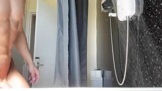 Shower after Cumming Johnny Grassy - Amateur Gay Porn