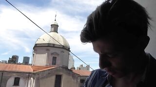 Hot Guy Touches himself and Kinks next to a Church, he Cums all over himself kissmydick - BussyHunter.com