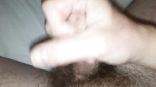 Teasing my lubed up, thick uncut cock