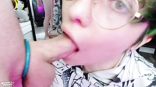 Young Green Haired Femboy Slut Gets Face Fucked by Huge Twink Cock Hunnypaint - BussyHunter.com