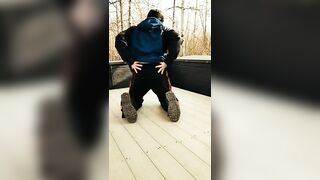 Curious Guy Performs a little Risky Outdoor Strip Tease for his Viewers that are always Supporting Jetsfan1983 - BussyHunter.com