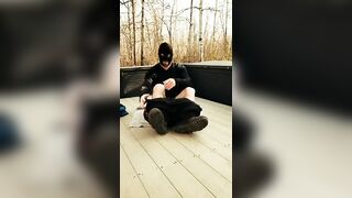 Curious Guy Performs a little Risky Outdoor Strip Tease for his Viewers that are always Supporting Jetsfan1983 - BussyHunter.com