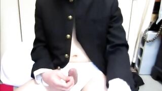 My Japanese little Percel, Japan Uniform brief Fetish Masturbation, Phimosis Show off Ejaculation