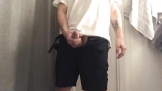 A Young Guy in Shorts Decided to Jerk off his Dick and Cum KolinArt - BussyHunter.com