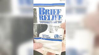 Behind the Scenes; Demonstration of the brief Relief Disposable Urinal Bag Kit, Urine Gels Instantly Jetsfan1983 - BussyHunter.com