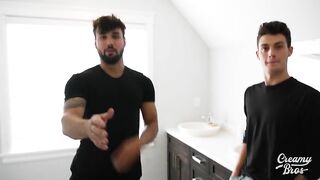 Straight StepBro Gets Caught getting a Blowjob from Roommate CreamyBros - BussyHunter.com