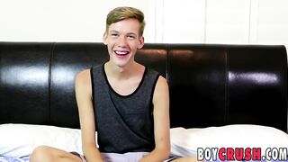 Nasty twink Tyler tells us what he likes doing while fucking Boy Crush