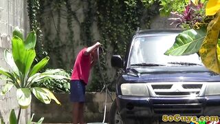 Gay African Twinks Fucking at Outdoor Carwash