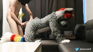 Horny Wolf Gets Fucked really Hard by Hung Puppy (fursuit Porn) btmwuff - BussyHunter.com