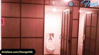 Exhibitionist Hook up in a Public Lobby Washroom - we Sneak out the Stall and Finish by Urinals RISK TheCHANGE340 - BussyHunter.com