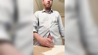 Nailing Myself in the Bathroom in my Blue Button Down Shirt BlondNBlue222 - Amateur Gay Porno