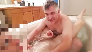 In bathtub with Master, first time Slut gives him a rimjob BottomSlutCO - Amateur Gay Porno