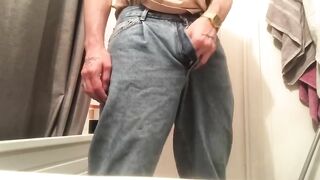 A Guy in Jeans Jerked off his Dick and Cummed KolinArt - BussyHunter.com