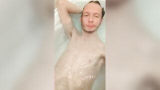 Skinny teen takes a bath and uses shampoo to wash himself Peter bony - Amateur Gay Porno