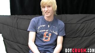 Barely legal twink is eager to stroke his dick on the casting Boy Crush - Amateur Gay Porno