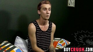 Gorgeous twink Jay pleasures himself after interview Boy Crush - Amateur Gay Porno