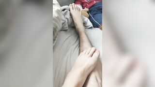 Very skinny blonde shows off his skinny body, legs and feet Peter bony - Amateur Gay Porno