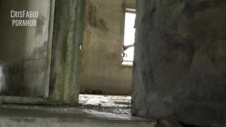 A Young Guy Jerks off and Cums in an Abandoned Building. Dick like a Horse