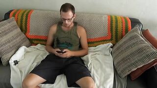 Daddies Boy Strips, Strokes Moans and uses Buttplug while Watching Porn russiegoodboy - BussyHunter.com