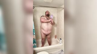 Showing and Spreading some Chubby Christmas Cheer in the Shower Rex Behr - BussyHunter.com