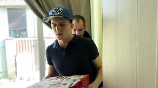 Seduced the Pizza Delivery Man and Fucked his Tight Ass on the Table Falcon Al - BussyHunter.com