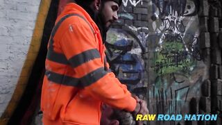 2 TRADIES - I GRAFFITI COCKNEY THUG GETS STOPPED IN HIS TRACKS.... Raw Road Nation - BussyHunter.com