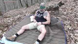 Daddy Bear will Angell Breeds Scott Ryder out in the Woods Muscle Bear Porn - BussyHunter.com